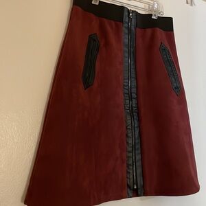 Burgundy Mini Skirt